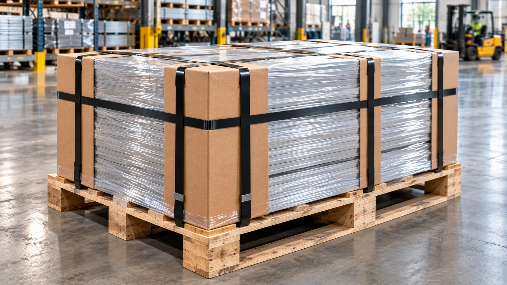 Materiales embalados para logística industrial